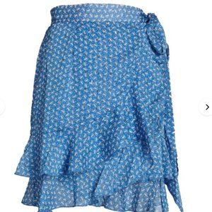SABINA MUSAYEV Caribbean Printed Wrap Mini Skirt